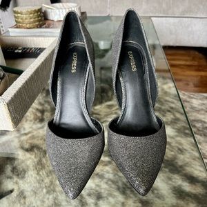 Express Glitter Pointed Toe Pumps